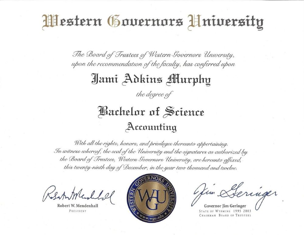 BS, Accounting certificate